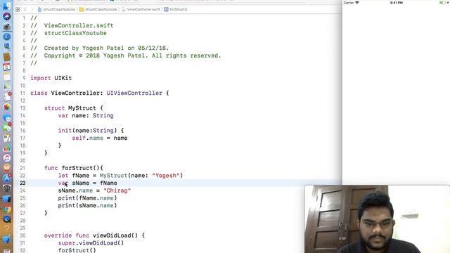 Swift 4 :- Class vs Struct in iOS Hindi. смотреть онлайн