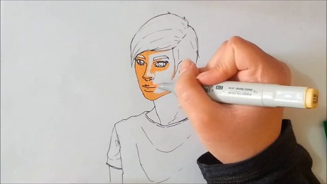 DRAWING TUTORIAL - How to draw manga boy and color with markers ▨ Come disegnare un ragazzo manga смотреть онлайн