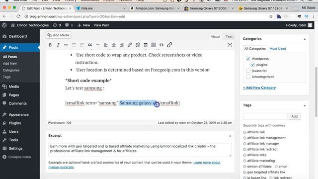 Emnon Localized Link Creator . Ultimate Geo Targeted wordpress affiliate plugin смотреть онлайн