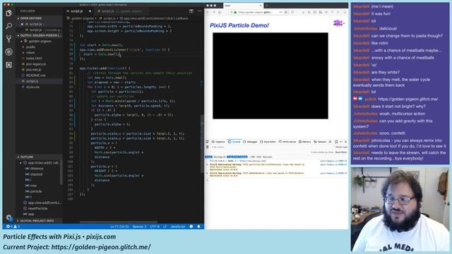Potch Tells Us How VS Code Works Using PixiJS And Playing With Particles! смотреть онлайн