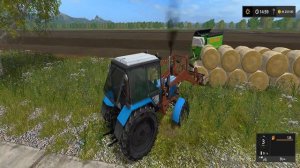 Farming Simulator 2017. Нестеровка. Трактор Беларус МТЗ-82.1. Кормораздатчик ПБС Хозяин.