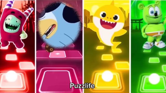 Oddbods Bubbles🆚Gummy Bear🆚Bluey Bingo🆚Baby Shark🎵Who Is Best