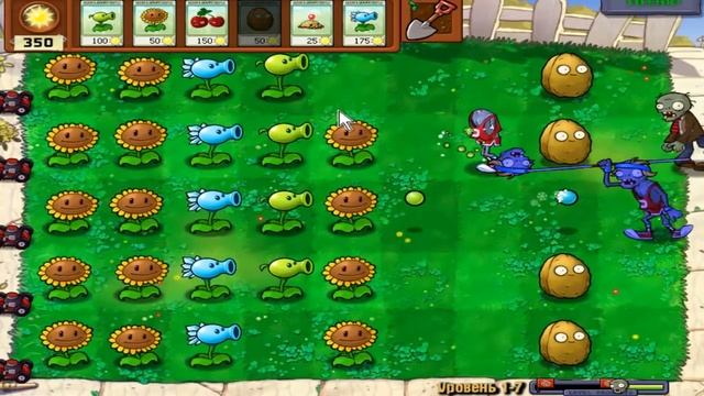 Игра РАСТЕНИЯ против ЗОМБИ - Прохождение Plants vs Zombies. Серия [1] смотреть онлайн
