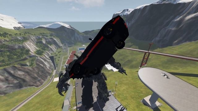 High Speed Car Jumps over Megatron - BeamNG Drive смотреть онлайн
