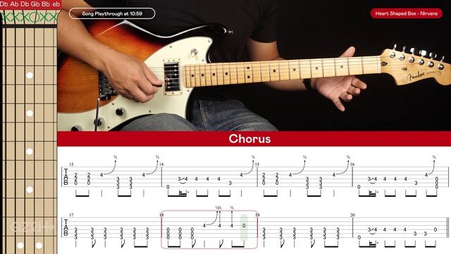 Heart Shaped Box Guitar Tutorial Nirvana Guitar Lesson |All Guitar Parts + TAB| смотреть онлайн