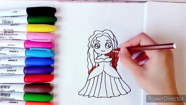 Как нарисовать милую кавайную принцессу в красивом платье ? смотреть онлайн