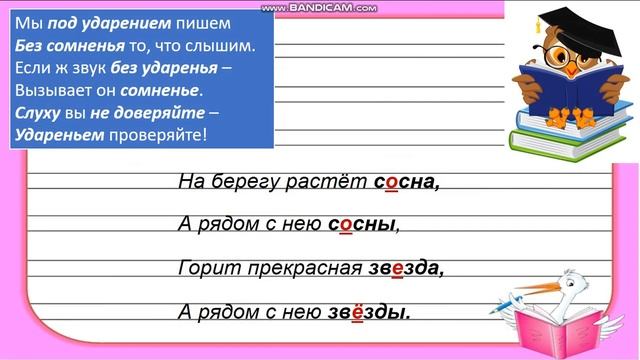 Проверяемые и проверочные слова 1 класс
