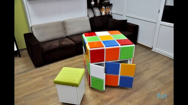 #projects FLAT - Кубик Рубика - трансформер. Rubik's Cube - smart furniture :) смотреть онлайн