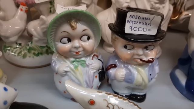 ?ЧАСТЬ 2 БАРАХОЛКА НА УЛИЦЕ ЛЕНИНА ?ОЧЕНЬ МНОГО ФАРФОРА, СТАТУЭТК, БИЖУТЕРИ