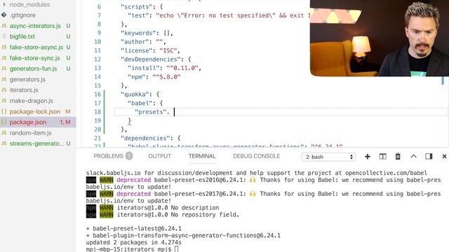 Async iterators (for await ... of) in JavaScript смотреть онлайн