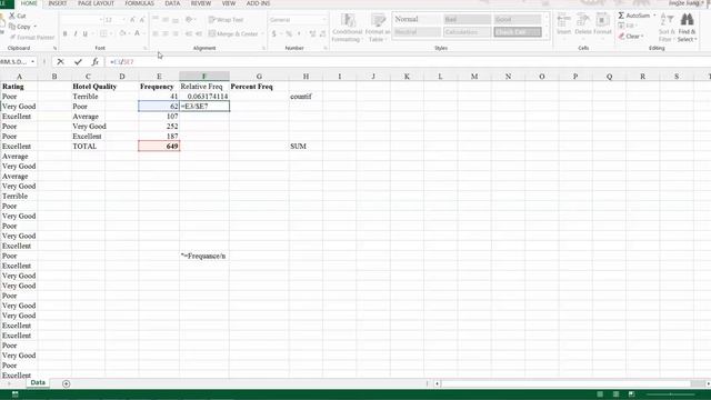 Relative, Percent Frequency Distribution for categorical variable-Excel смотреть онлайн