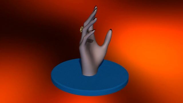 Золотое кольцо с турмалинами на руке. 3d models. 3д модель. смотреть онлайн