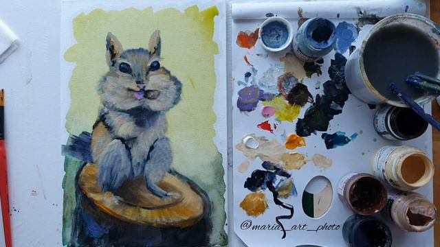 Рисуем бурундука. Анималистика смотреть онлайн