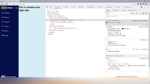 Responsive Sidebar with CSS JS HTML [ @xmoritutorials ] | Dashboard Sidebar Menu смотреть онлайн