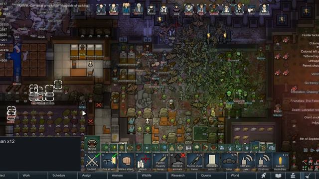 RimWorld 2021 07 05 - Underground Insect colony provoked, mass bugs in the house смотреть онлайн