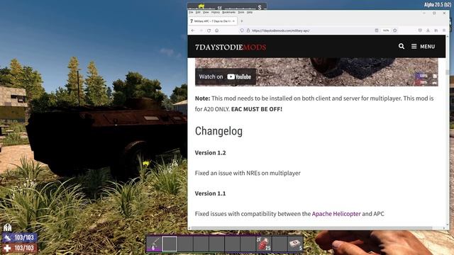 AMAZING WORKING Tank (APC) with ROCKETS in 7 Days To Die Alpha 20 @Vedui42 смотреть онлайн