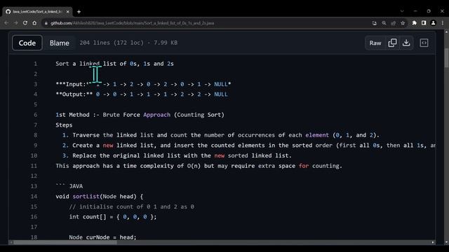 Sort a linked list of 0s 1s and 2s | Java | C++ | #coding #ARC смотреть онлайн
