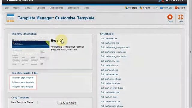 How to edit site template in Joomla! 2.5 смотреть онлайн