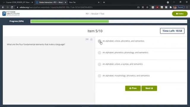 PCAP Python Essentials Module 1 Answer смотреть онлайн