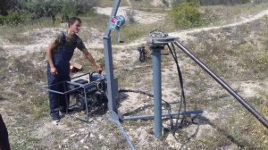 Установка геошурупа в скалистый грунт в Крыму!