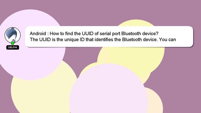 Android : How to find the UUID of serial port Bluetooth device? смотреть онлайн