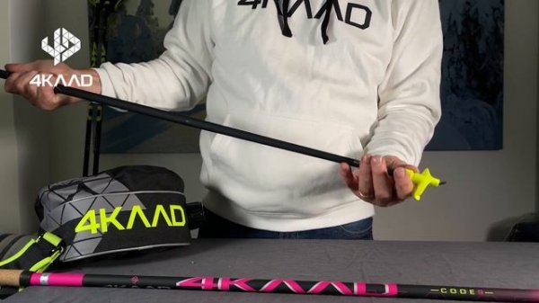 CODE 9 yellow and pink, carbon cross country ski pole