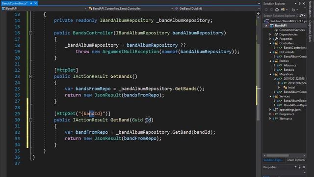RESTful API with ASP.NET Core 3.0 - 22/50 - GetBand Request смотреть онлайн