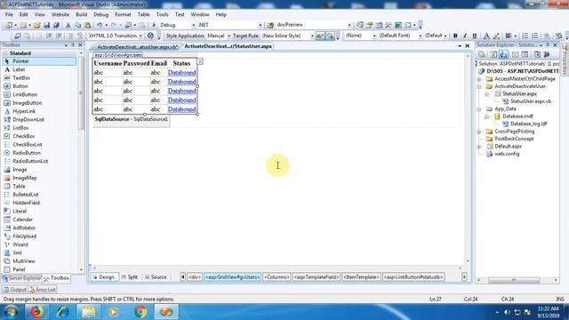 ASP.NET Tutorials - Concept of Activate (Unblock) or Deactivate (Block) user of website with exampl смотреть онлайн