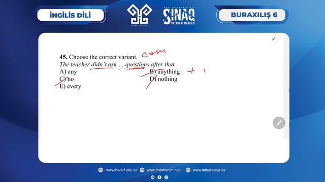 Hədəf. Buraxılış - 6. Sınaq. İngilis dili. 10-ci sinif. 19.02.2023 смотреть онлайн