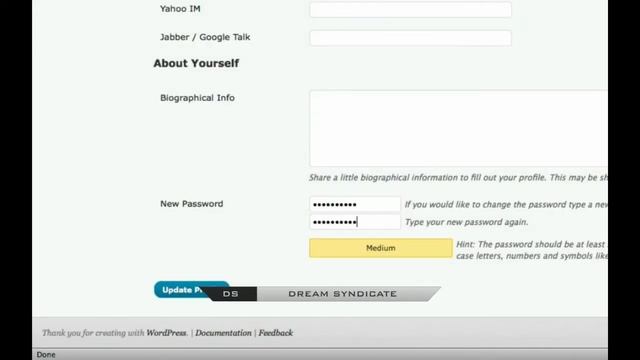 Wordpress video tutorial -13-Change Password on the Your Profile Page смотреть онлайн