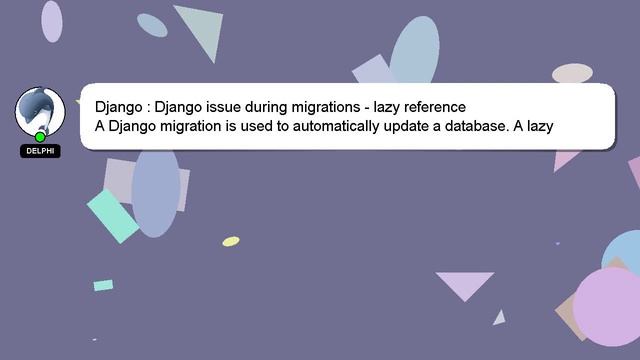 Django : Django issue during migrations - lazy reference смотреть онлайн