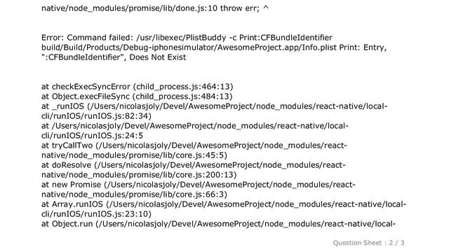 iOS : React Native, AwesomeProject, react-native run-ios : ** BUILD FAILED ** смотреть онлайн