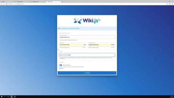 Wikijs self hosted with Docker and Portainer