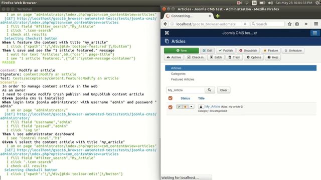 Joomla Content Manager Acceptance Suits using gherkin and codeceptance смотреть онлайн