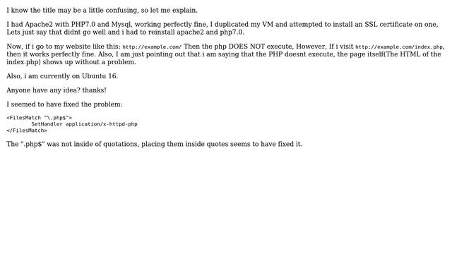 DevOps & SysAdmins: PHP does not execute if i do not provide the index file manually смотреть онлайн