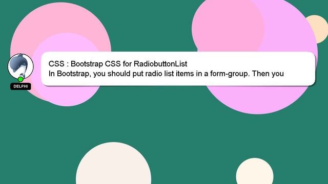 CSS : Bootstrap CSS for RadiobuttonList смотреть онлайн