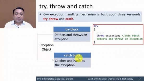 8.01 Introduction to Exception in C++, try-catch-throw
