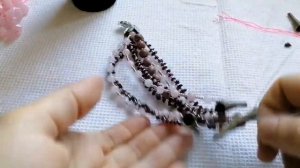 как сделать многорядный браслет на ювелирном тросике из натуральных камней