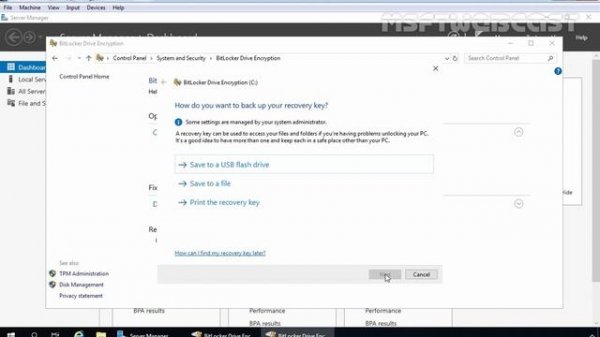 20. Configure BitLocker Drive Encryption on Windows Server 2019