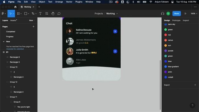 Chat App UI Design | Messaging App Design | Figma Dark Theme смотреть онлайн