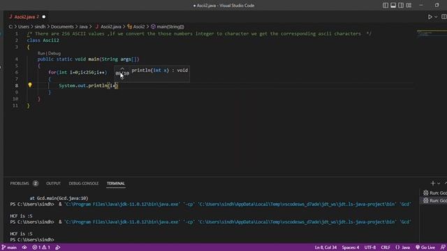 how to print ASCII values in java смотреть онлайн