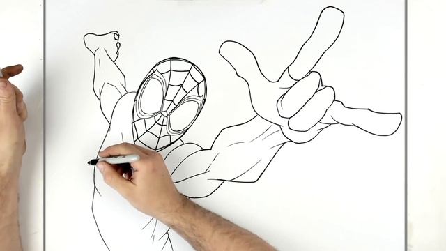 How To Draw Miles Morales (Swinging) | Step By Step | Spiderman смотреть онлайн