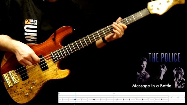 The Police "Message in a bottle" - bass playthrough extract with play along tabs смотреть онлайн