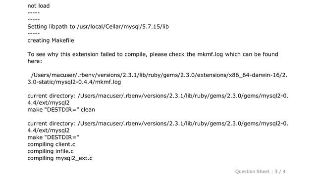 MySQL : Can't install mysql2 gem on macOS Sierra смотреть онлайн