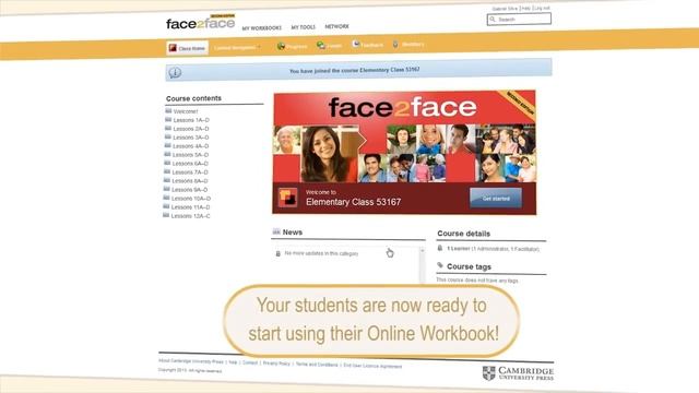 Your guide to the face2face Second edition Online Workbooks смотреть онлайн