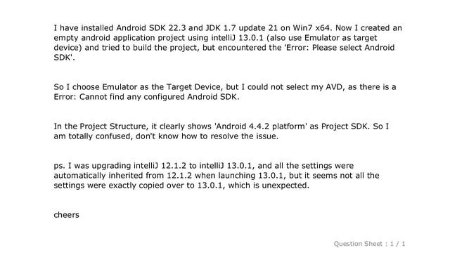 Android : intelliJ IDEA 13 error: please select Android SDK смотреть онлайн