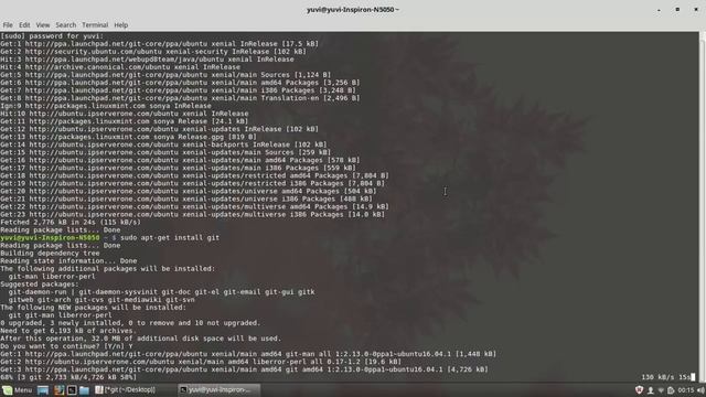 Git Install in linux mint ,ubuntu смотреть онлайн
