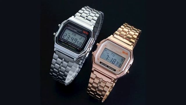 Часы наручные мужские/женские с цифровым дисплеем, электронные в ретро стиле, цвет розового смотреть онлайн