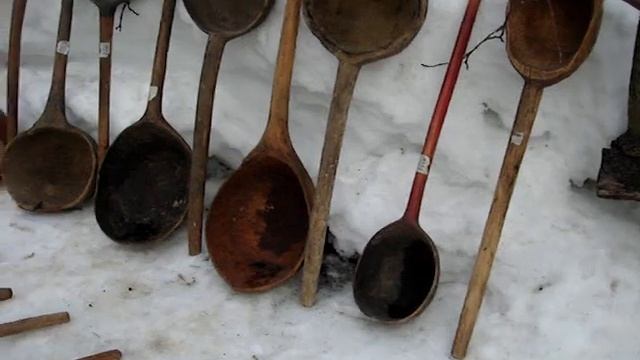 Ложка, черпак, ковш деревянный огромный, старинные ложки из капа, сувели смотреть онлайн