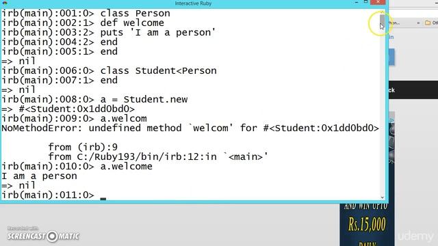 131 Learn python and ruby programming:- Method overriding смотреть онлайн